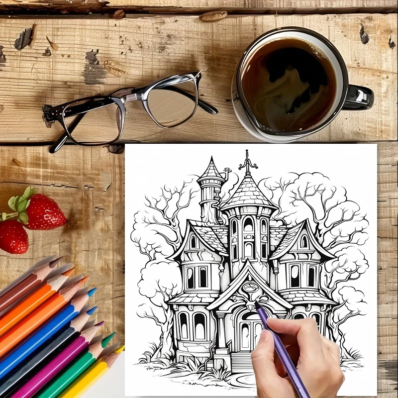Haunted House Coloring Book fo - đánh giá và giá Chalk Bag